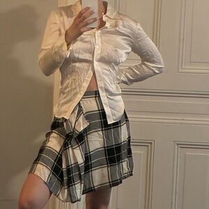 Plaid Black and White Women's Skirt